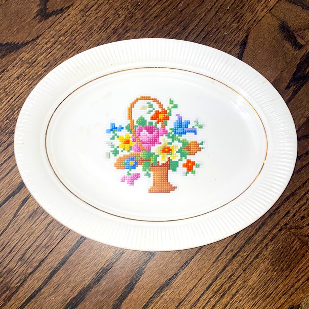 Salem China Co Antique 22 Caret Gold Oval Platter